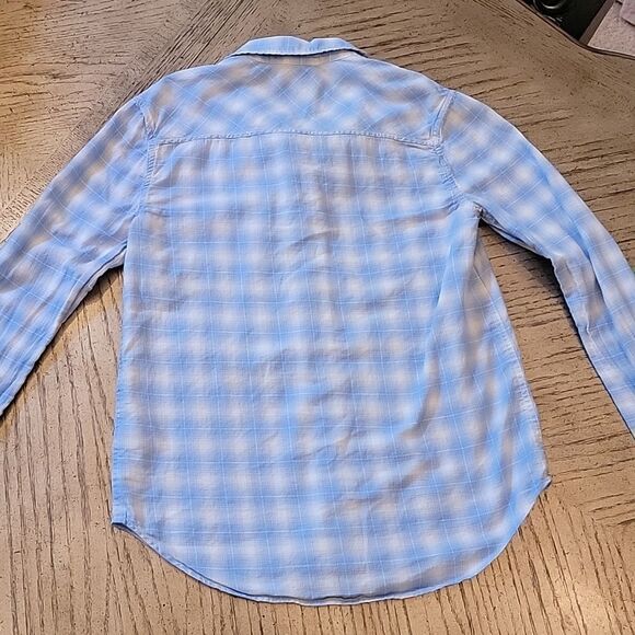 Blue plaid Button down shirt size XS PAIGE 💙 - Picture 11 of 12